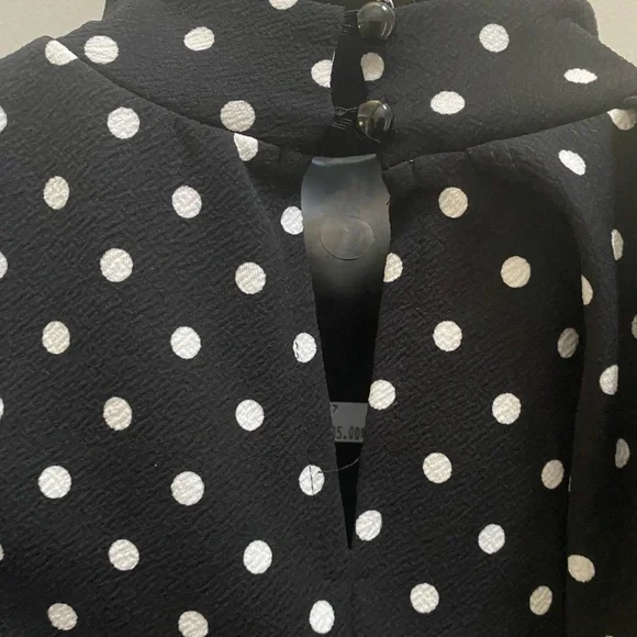 ASHLEY STEWART PLIS SIZE (18/20W) POLKA DOT PEPLUM TOP - Picture 3 of 5
